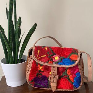 Handmade leather crossbody bag